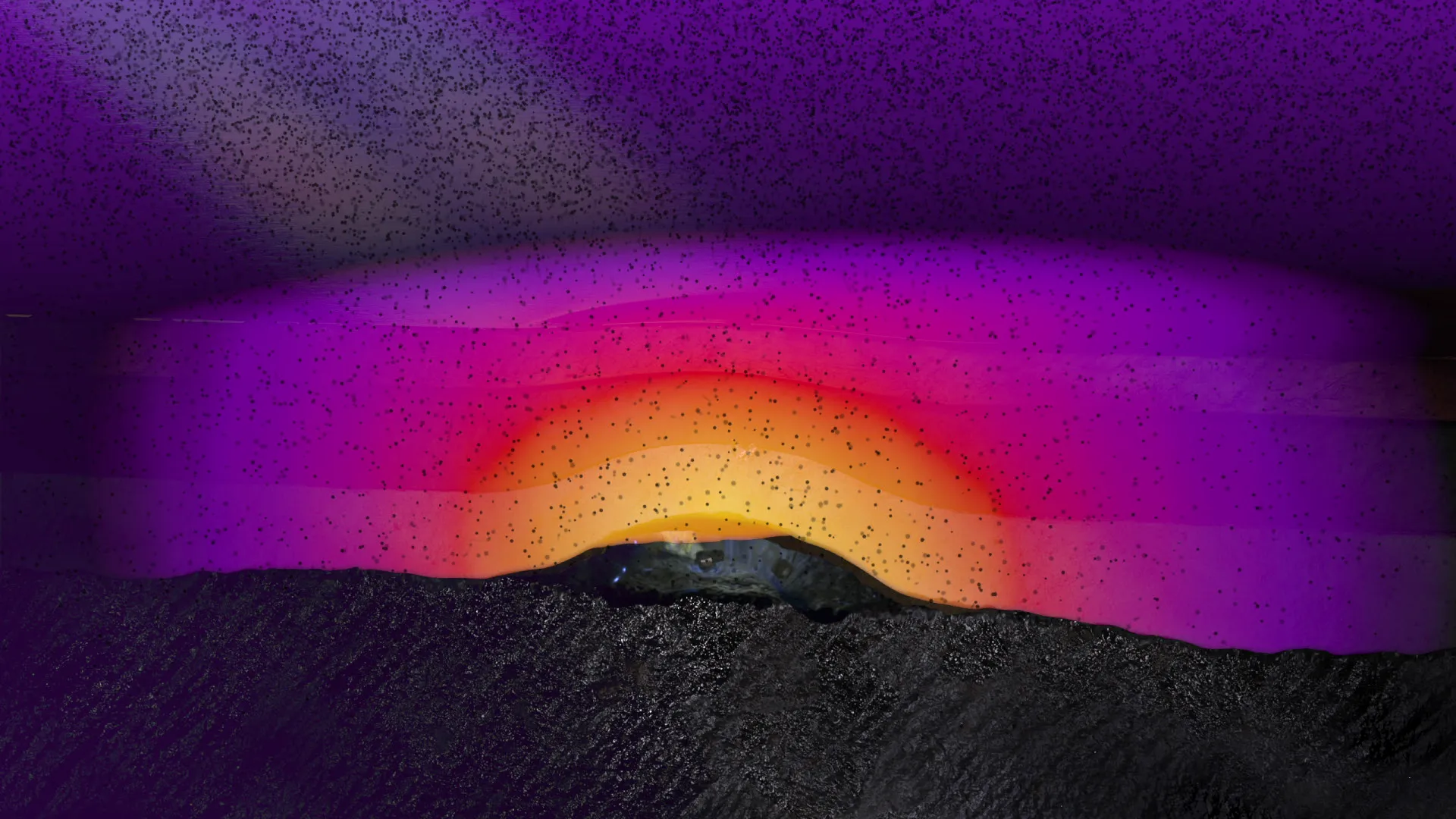 Artistic CGI visualization of a blistered paint surface beneath glowing light, combining scientific clarity with atmospheric rendering for industrial education.