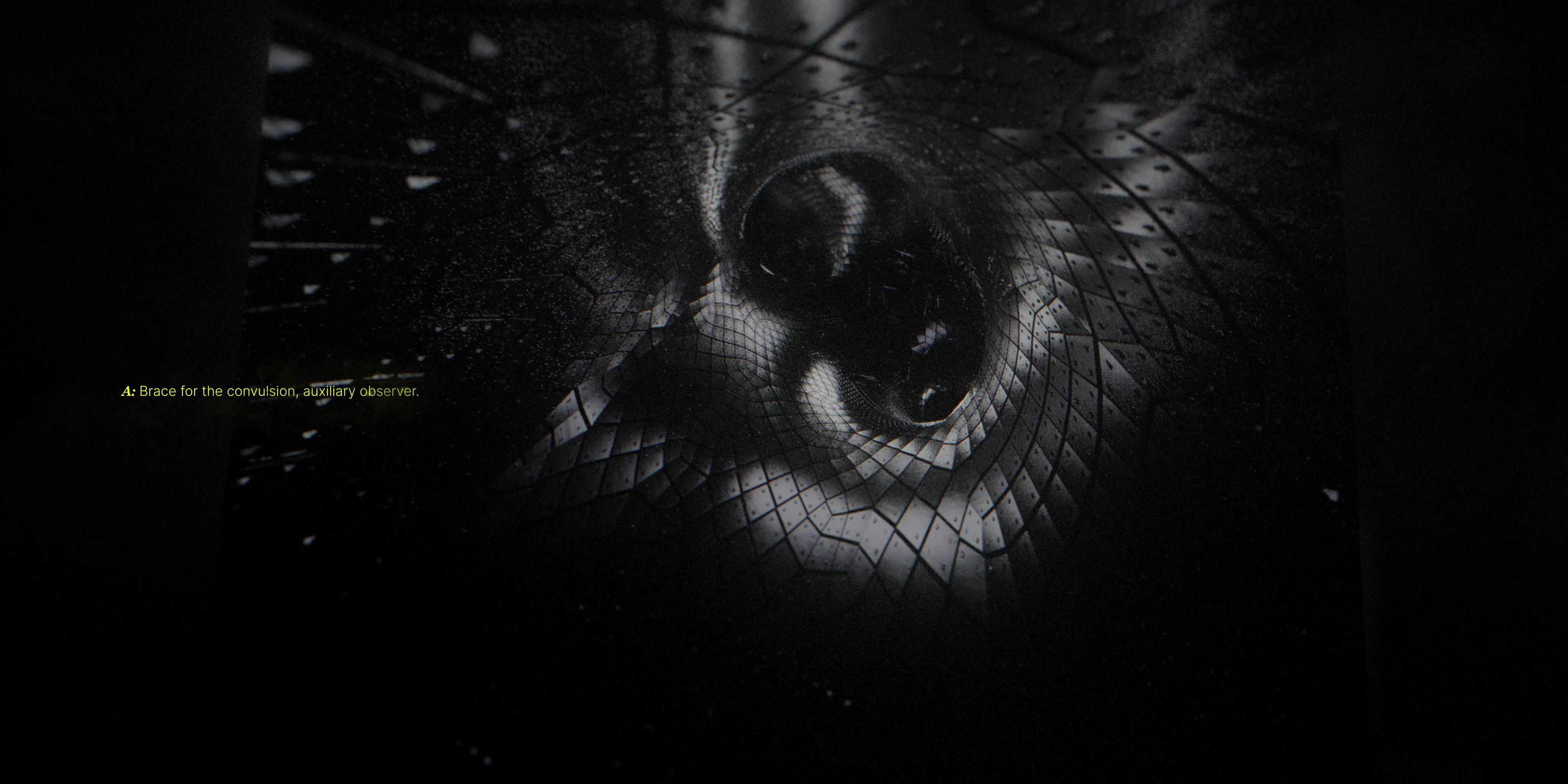 CGI sculpture resembling flowing white fabric or fluid crystallization, showcasing experimental 3D rendering and surreal digital aesthetics.