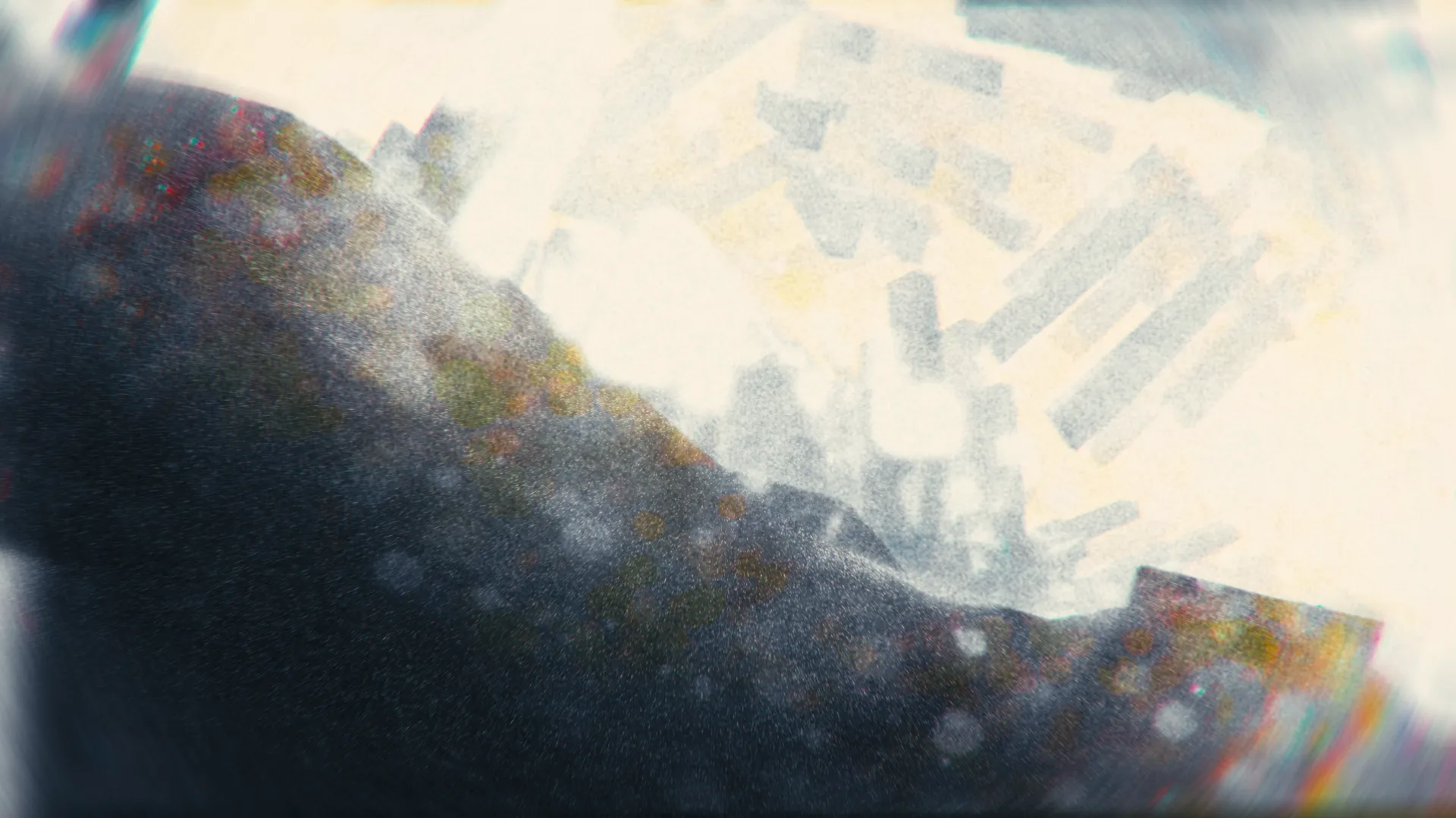 Detailed procedural art of shattered geometric shapes, a high-end CGI render with a raw, noisy texture and complex visual detail.