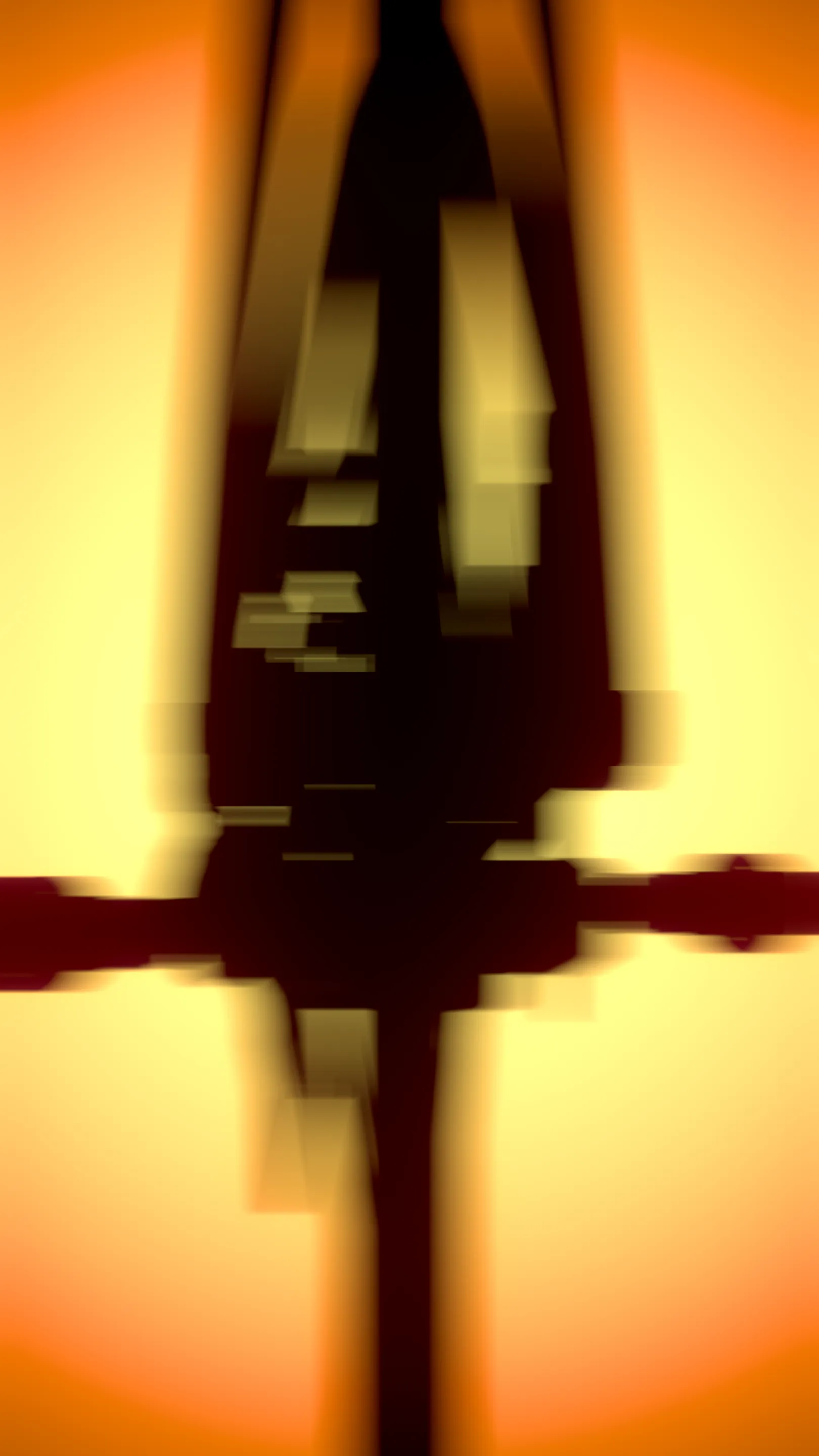 Experimental CGI animation frame of abstract golden motion blur, suggesting speed, intensity, and athletic energy for commercial branding.